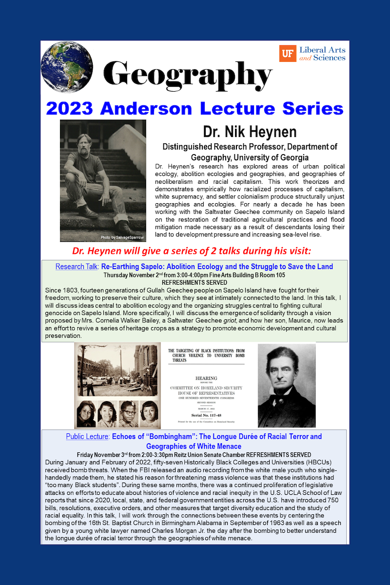 Poster advertising the 2023 Anderson Lecture Series. All text is repeated on the webpage.