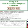 Spring Course: GEO2500 Global & Regional Economies