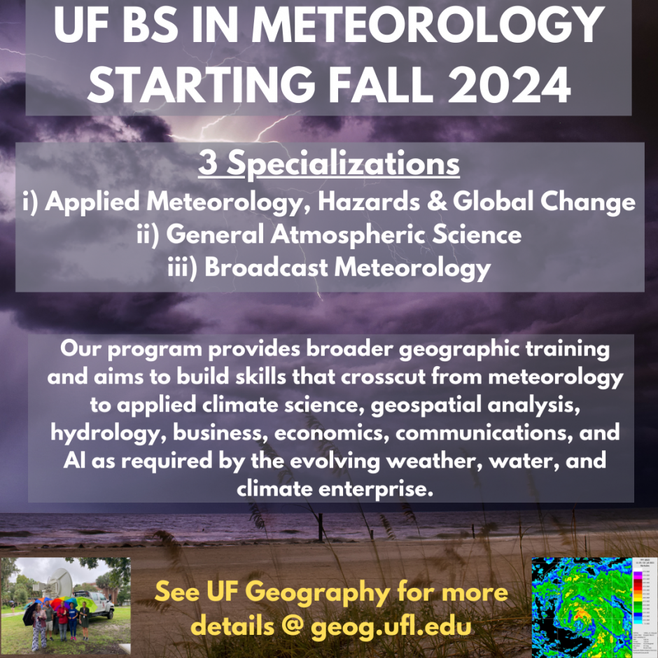 B.S. In Meteorology Starting In Fall 2024 - Geography