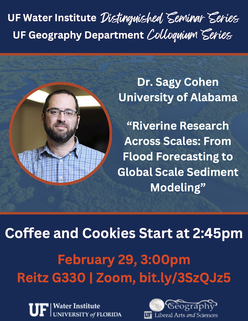 Poster for a talk by doctor Sage Cohen from the University of Alabama. Coffee and cookies start at two forty-five p.m. on February 29. The talk is at three o'clock. Other text is repeated on the webpage.