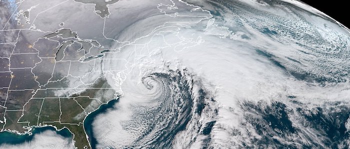 A bomb cyclone over the U.S. East Coast on Jan. 4, 2017. From NOAA and CIRA.