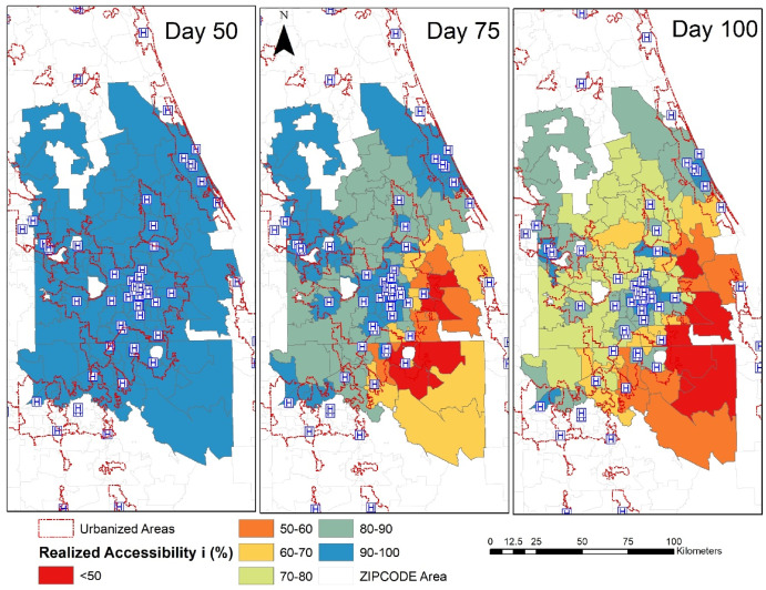 Modeling time-varying spatial accessibility to healthcare