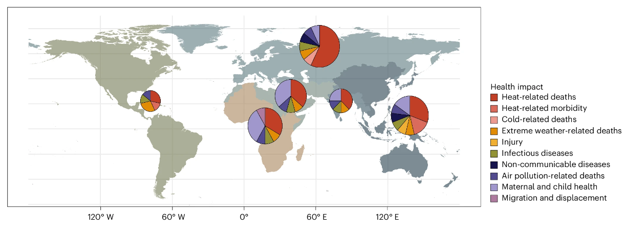 Health losses attributed to anthropogenic climate change