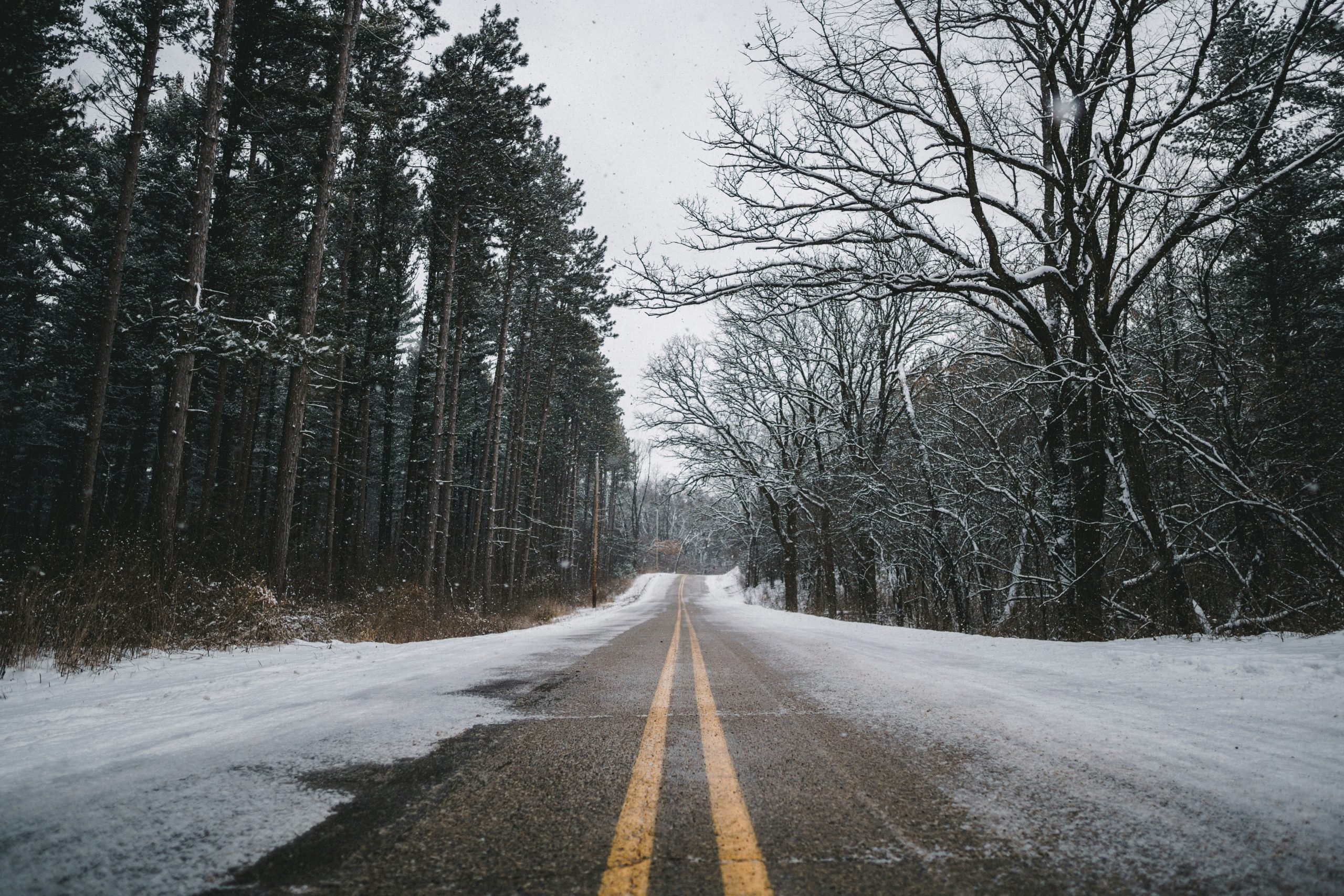a frozen road
